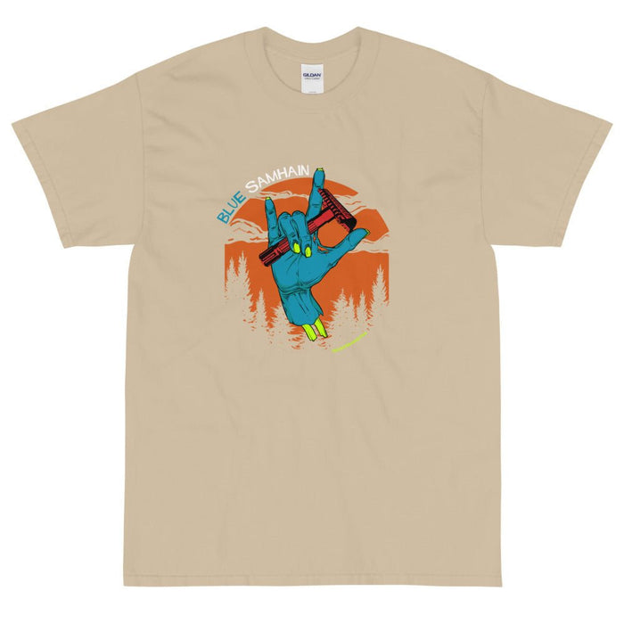 Blue Samhain 2021 Epic Short Sleeve T-Shirt | Heavy Weight Sturdy Cut | "Shave or Die!" - Phoenix Artisan Accoutrements