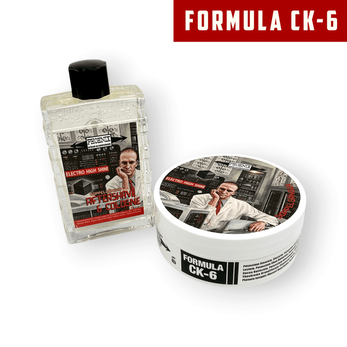 Doppelgänger Electro High Shine Artisan Shave Soap & Aftershave Bundle | Ultra Premium CK-6 Formula | Homage to A Fresh, Masculine Classic! - Phoenix Artisan Accoutrements
