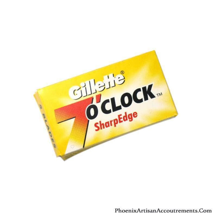 Gillette - 7 O'Clock SharpEdge Double Edge Razor Blades | 5 DE blades - Phoenix Artisan Accoutrements