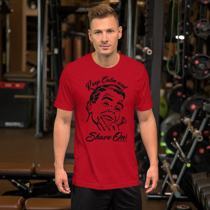 Keep Calm & Shave On Short-Sleeve Unisex T-Shirt - Phoenix Shaving Collection - Phoenix Artisan Accoutrements