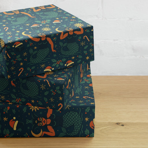 La Sirena Holiday Gift Wrap Paper! | Made In USA! | 3 Sheets - Phoenix Artisan Accoutrements