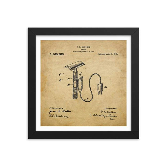 Vintage Davidson Patent Drawing Framed Print - Phoenix Artisan Accoutrements