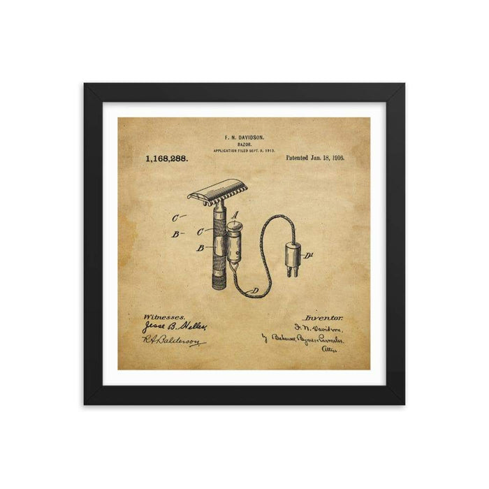 Vintage Davidson Patent Drawing Framed Print - Phoenix Artisan Accoutrements