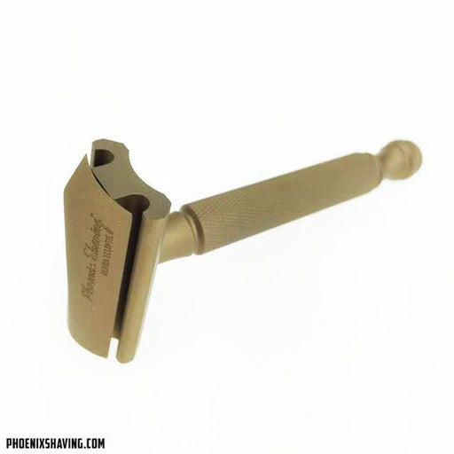 The Alpha Ecliptic Slant Razor | Anodized Antique Bronze 7075 Aluminum - Phoenix Artisan Accoutrements